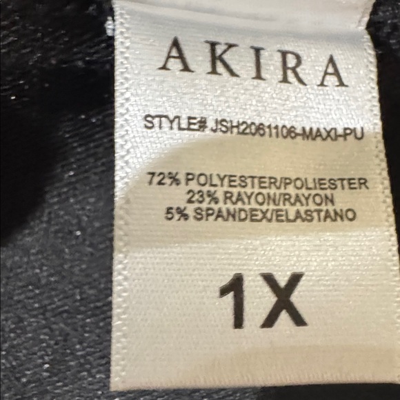 AKIRA Elegant Black Chelsea button side maxi dress size 1X - Picture 9 of 10